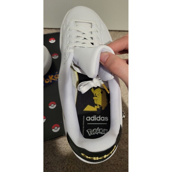 Adidas Advantage x Pokemon Cloud White Men's 10.5 Pikachu Lightning NWT and Box - Picture 11 of 16